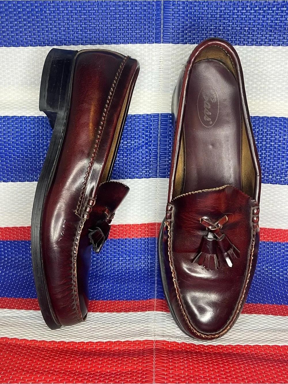 G. H. Bass Weejuns Jackie Tassel Kiltie Loafer Size 11 D Burgundy Dress Shoes - Picture 14 of 15